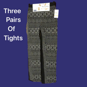 3 pack NWTs Leggings (S/M) Black/Grey/Snowflake